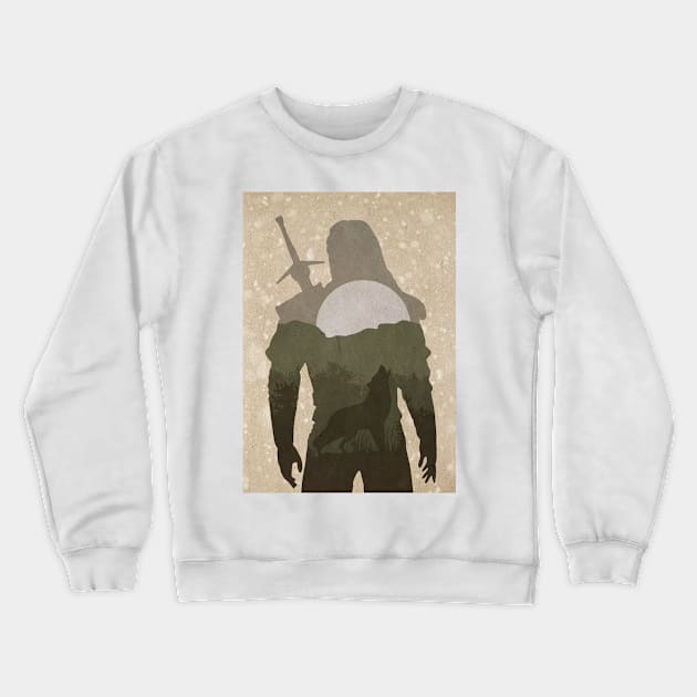 Geralt of Rivia - The White Wolf Crewneck Sweatshirt by shewantedstorm